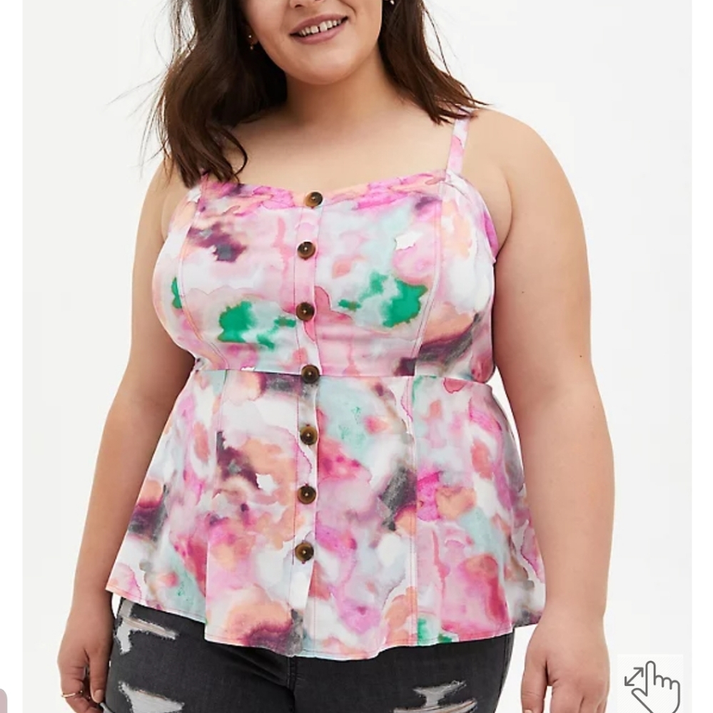 Torrid Watercolor Fit & Flare Tank Sz 1